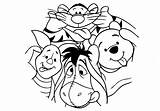 Pooh Winnie Coloring Friends Pages Disney Funny Faces Walt Print Color sketch template