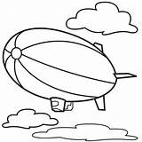 Coloring Zeppelin Pages Blimp Color Air Balloon Hot Bulkcolor Template sketch template