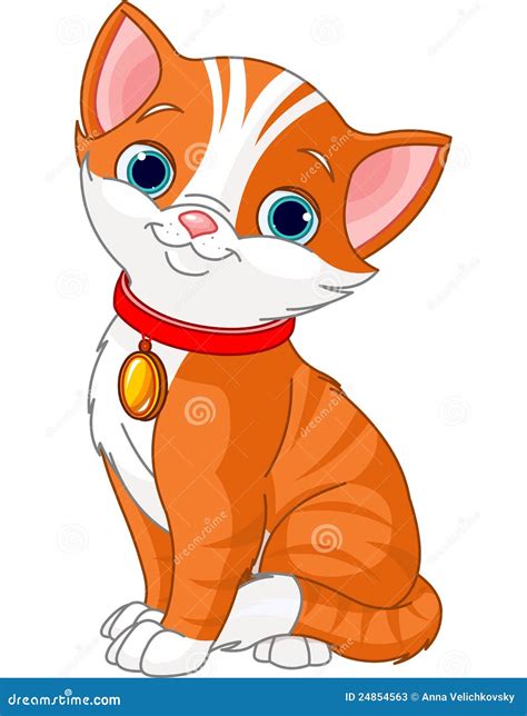 cute cat stock vector illustration  painting mjau