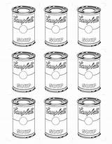 Warhol Andy Coloring Soup Pages Cans Kids Pop Sheets Para Template Campbell Worksheets Colouring Colorear Quality High Printable Campbells La sketch template