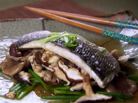 Steamed Sea Bass With Ginger And Chinese Mushrooms