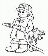 Coloring Pages Firefighter Kids Popular Dog sketch template