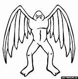 Coloring Bigfoot Cryptid Mothman Clipart Pages Cryptids Online Popular Designlooter Clipground Library sketch template