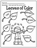 Fall Kindergarten Color Coloring Words Colors Pages Learning Preschool Kids Sheets Activities Worksheets Word Math First Sight Leaves Know Literacy sketch template