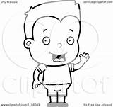 Waving Friendly Clipart Cartoon Coloring Boy Cory Thoman Outlined Vector 2021 sketch template