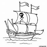 Bateau Transport Coloriages Pirates Bateaux Columbus Voiles Navire sketch template
