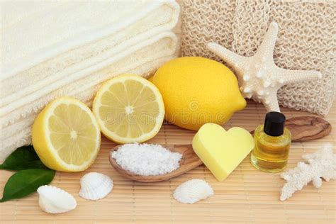 lemon spa beauty treatment stock image image  purity