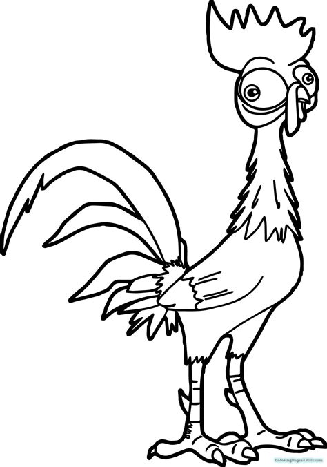 image result  hei hei rooster black  white moana coloring pages