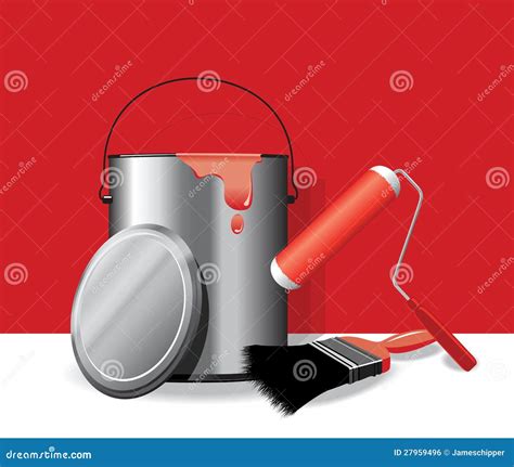 red paint pot background stock vector illustration  color