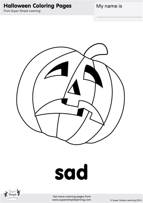 sad coloring page super simple