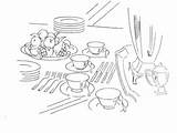 Pranzo Tisch Colorare Malvorlage Tavolo Ausmalbilder Ausmalen Drawing Kindern Gedeckter Decken Kinder Malvorlagen Utensili Cucina sketch template