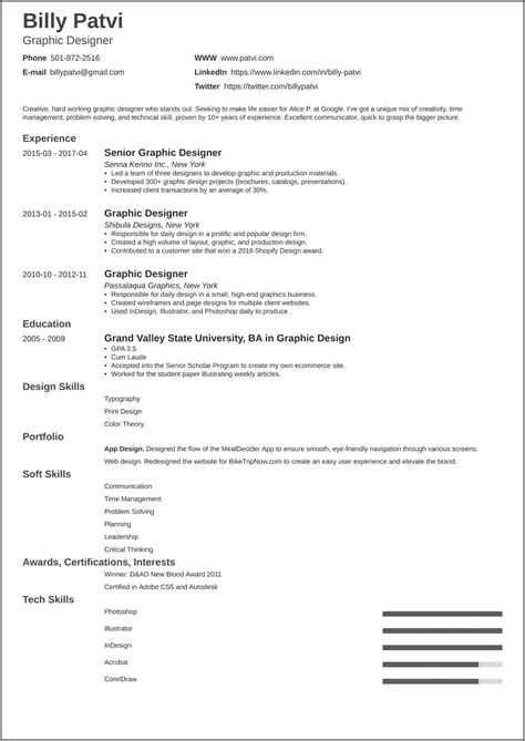 graphic designer resume format  word resume  gallery