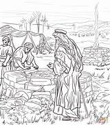 Isaac Coloring Digs Rebekah Pozo Dibujos Cava Rebeca Christianity School Bijbel sketch template