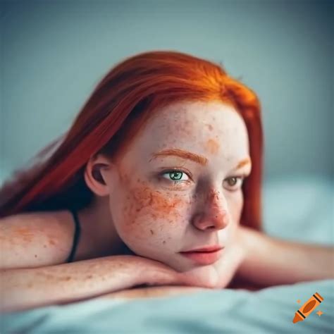 Redhead Woman With Freckles In Bed On Craiyon