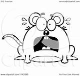 Mouse Scared Cartoon Clipart Evil Chubby Coloring Outlined Vector Grinning Cory Thoman Royalty Clipartof Regarding Notes sketch template