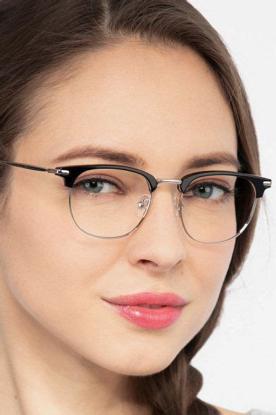 relive browline black silver full rim eyeglasses eyebuydirect