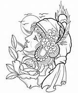 Coloring Tattoo Pages Tattoos Printable Colouring Adult Book Print Modern Creative Adults Gypsy Dover Designs Publications Color Female Haven Welcome sketch template