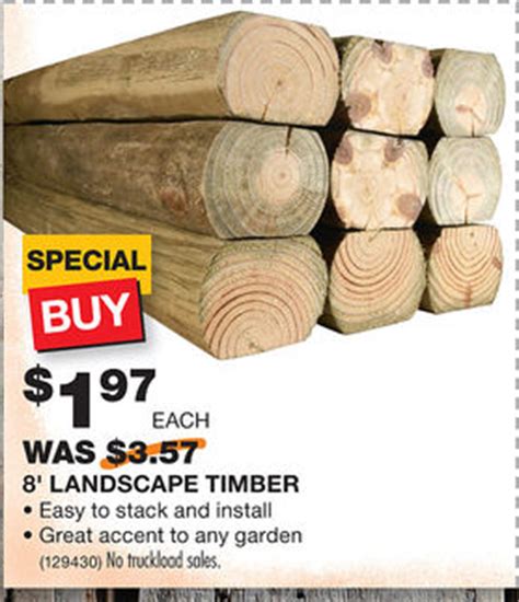 foot landscape timbers  home depot reg price