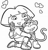 Dora Coloring Pages Cartoon Sheets Kids Color Printable Onlycoloringpages Print sketch template