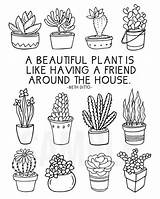 Coloring Plant Pages Succulent Cactus Sheet Cute Succulents Adult Color Printable Doodles Choose Board Doodle sketch template