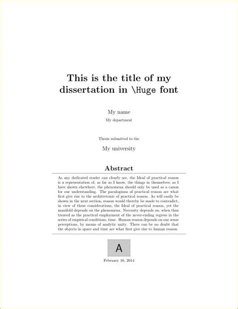 covers creating  title page  maths dissertation tex latex