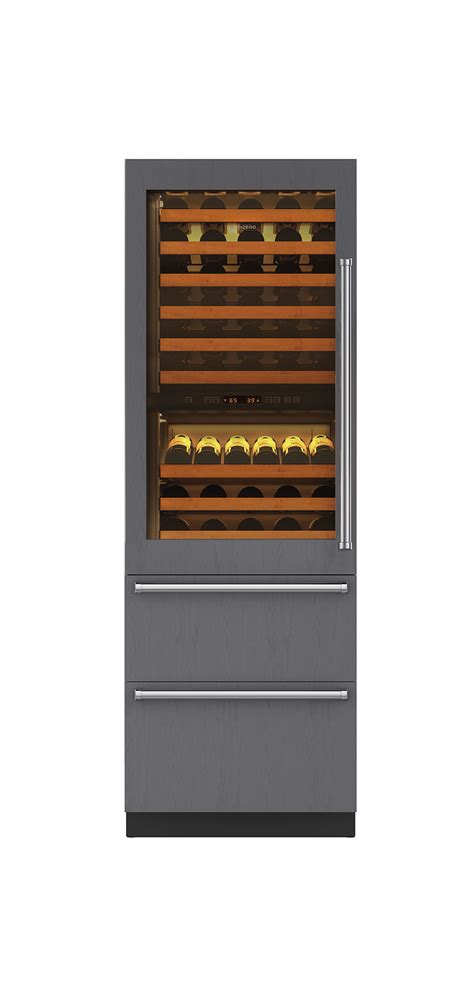 integrated wine storage  refrigerator drawers panel ready