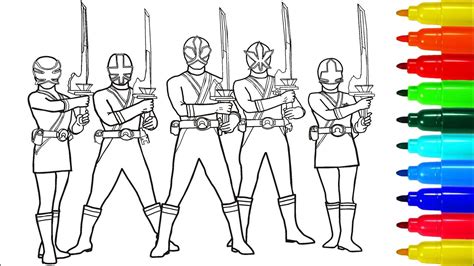 power rangers samurai  swords coloring pages