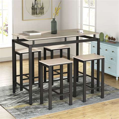piece bar table set kitchen counter height table   stools