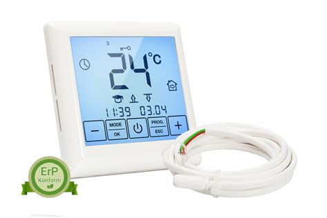 thermostat digital mit touchscreen fuer elektrische bodenheizungen