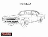 Impala Chevrolet Coloring Chevy Cars Pages 1968 C10 Car 1967 Chevelle Drawings Colouring Trucks Vehicles Adult Classic Logo Kleurplaten Sketch sketch template