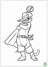 Coloring Pages Dinokids Puss Boots Cartoons Close sketch template