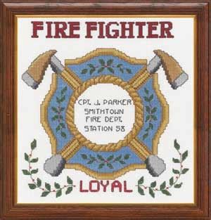 personalized firefighter occupation counted cross stitch firefighter