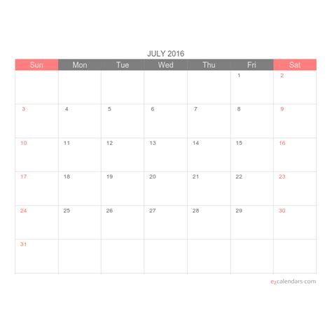 printable  month calendar template printable templates