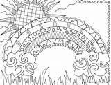 Coloring Pages Doodle Printable Rainbow Sheets Mediafire Kids Adults Mandala Nature sketch template