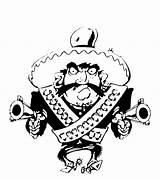 Mexican Cartoon Bandit Spurs Sombrero Cliparts Logo Clip Clipart Pistols Drawings Etc Library Favorites Add Logodix sketch template