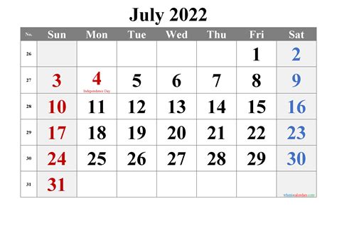 july  calendar printable  printable calendar monthly july