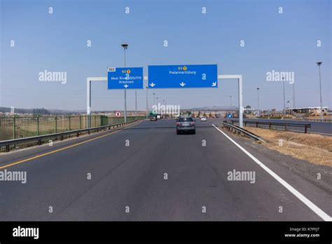 drivers view travelling road highway toll gates vehicle route   stock photo  alamy
