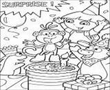 Coloring Pages Dora Birthday Happy Explorer sketch template
