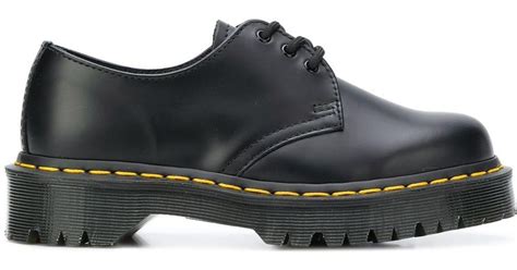 dr martens leather  quad platform shoes  black save  lyst