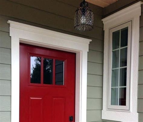 exterior door trim moulding door molding ideas red front front door canopy  door porch