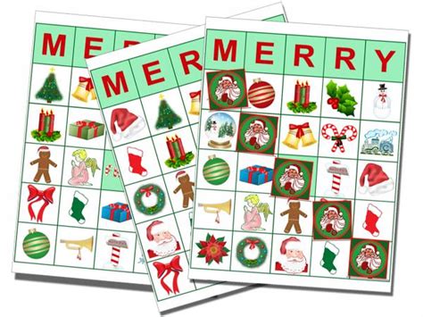 printable bingo cards  christmas lovetoknow
