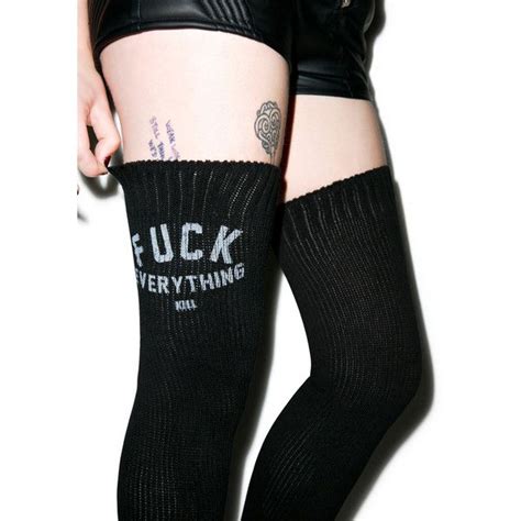 Kill Brand [censored] Everything Thigh High Socks Thigh High Socks