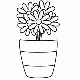 Vase Coloring Flower Empty Pages Template sketch template