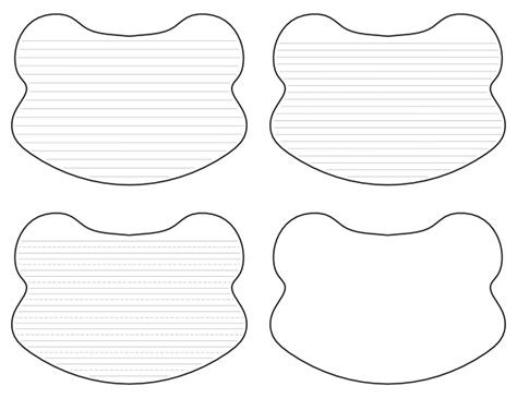 printable frog head shaped writing templates