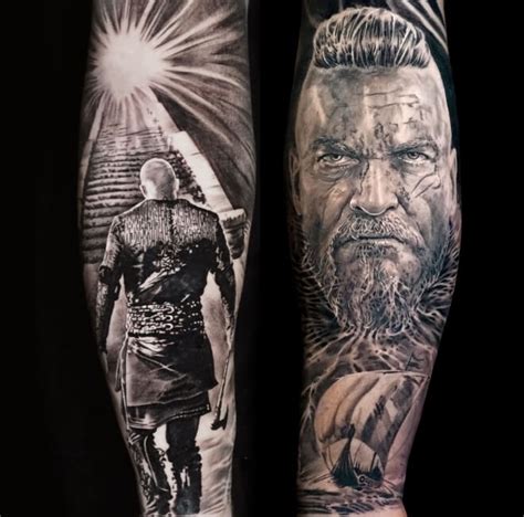 Valhalla Viking Warrior Tattoo By Alo Loco Black And Grey Style