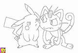 Meowth Pikachu Coloring Pages Deviantart Template sketch template
