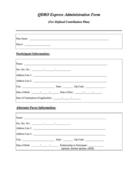 printable qdro forms printable templates