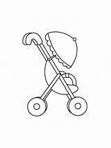 Pages Baby Coloring Stroller Printable sketch template