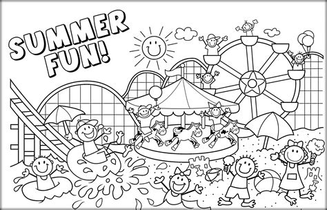 childrens fun activity sheets summer coloring page printable shelter
