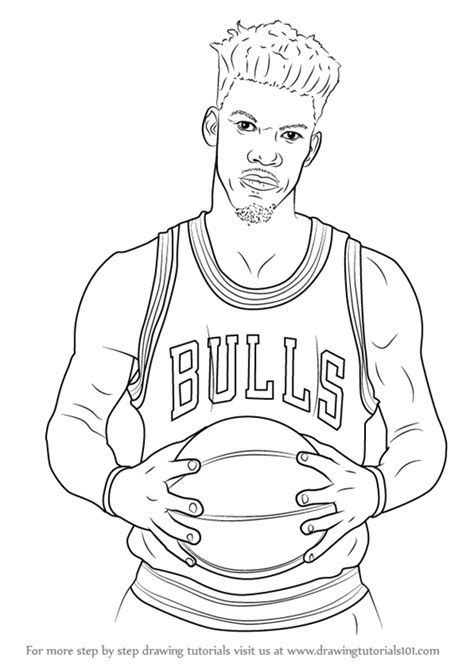 learn   draw jimmy butler basketball players step  step drawing tutorials